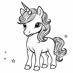 Dibujo de unicornio encantador para colorear