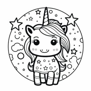 Dibujo de unicornio espacial para colorear