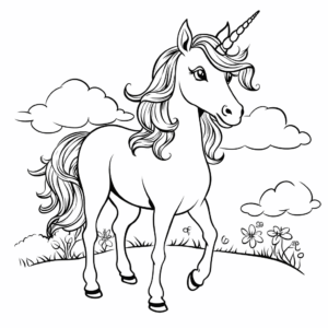 Dibujo de unicornio esperanzado para colorear