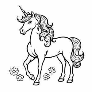 Dibujo de unicornio estampado gratis para colorear