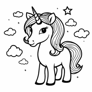 Dibujo de unicornio imprimible para colorear