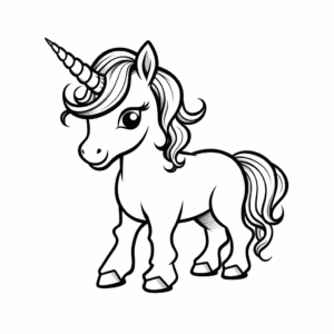 Dibujo de unicornio lindo animal para colorear