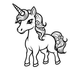 Dibujo de unicornio pacífico para colorear