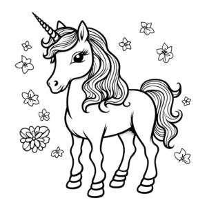 Dibujo de unicornio para imprimir gratis para colorear