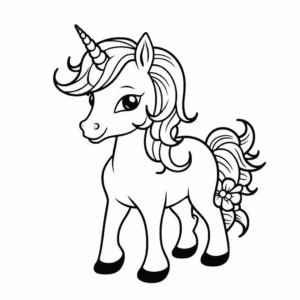 Dibujo de unicornio para imprimir para colorear