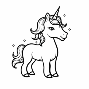 Dibujo de unicornio para preescolares para colorear