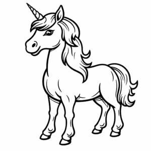 Dibujo de unicornio simple para colorear