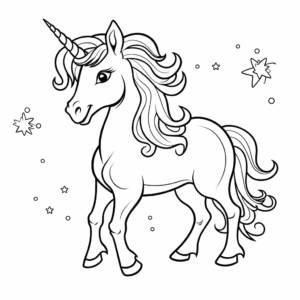 Dibujo de unicornio sonriente para colorear