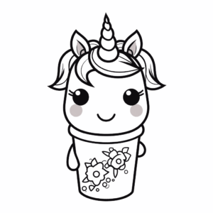 Dibujo de unicornio starbucks para colorear