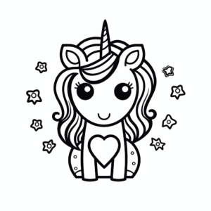 Dibujo de valentines unicorn para colorear