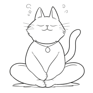 Dibujo de yoga para gatos para colorear