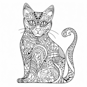 Dibujo de zentangle gato para colorear