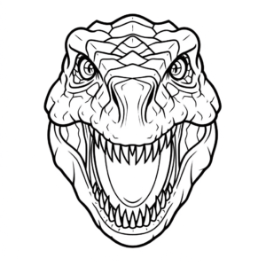 Dibujo de cara de dinosaurio para colorear