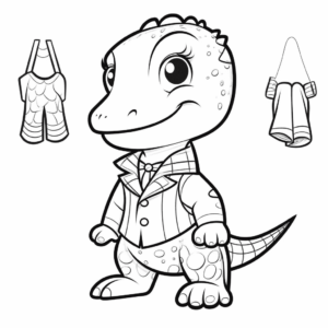 Dibujo de desfile de moda de dinosaurios para colorear