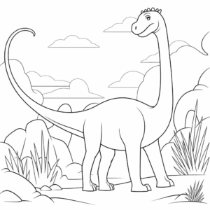 Dibujo de dinosaurio braquiosaurio para colorear