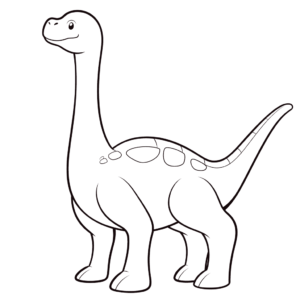 Dibujo de dinosaurio de cuello largo para colorear