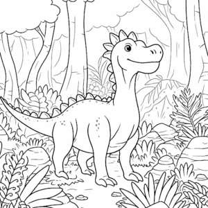 Dibujo de dinosaurio imprimible para colorear