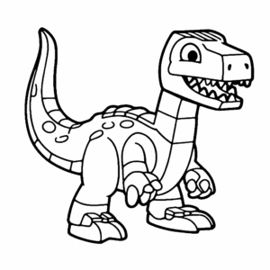 Dibujo de dinosaurio lego para colorear