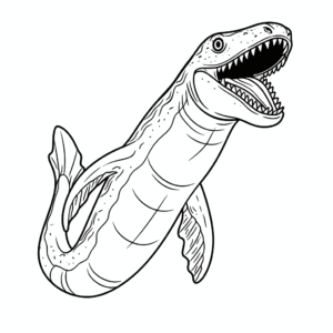 Dibujo de dinosaurio mosasaurus para colorear