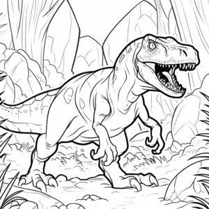 Dibujo de dinosaurio mundo jurásico para colorear