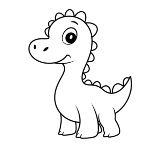 Dibujo de dinosaurio para niños pequeños para colorear