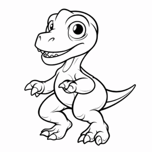 Dibujo de dinosaurio rapaz para colorear