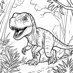 Dibujo de dinosaurio rex para colorear