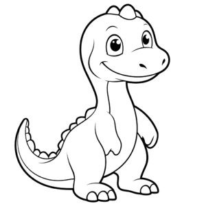 Dibujo de dinosaurio simple para colorear