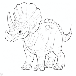 Dibujo de dinosaurio triceratops para colorear