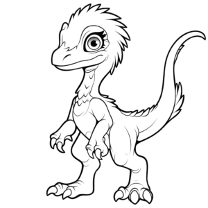 Dibujo de dinosaurio velociraptor para colorear