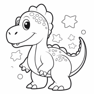 Dibujo de dinosaurios gratis para preescolares para colorear