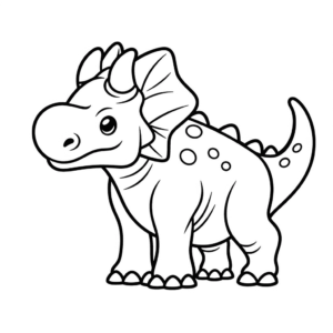 Dibujo de el dinosaurio triceratops para colorear