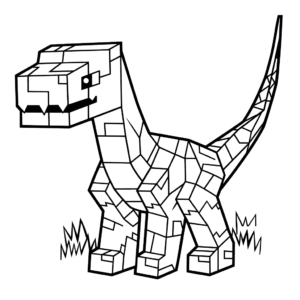 Dibujo de minecraft dinosaurio para colorear