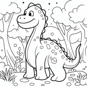 Dibujo de para preescolares dinosaurio para colorear