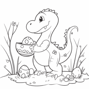 Dibujo de pascua de los dinosaurios para colorear