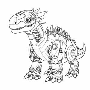 Dibujo de robot dinosaurio para colorear