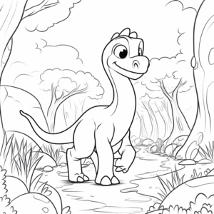 Dibujo de tierra antes del tiempo dinosaurio para colorear