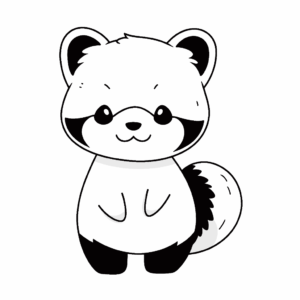 Dibujo de panda rojo para colorear