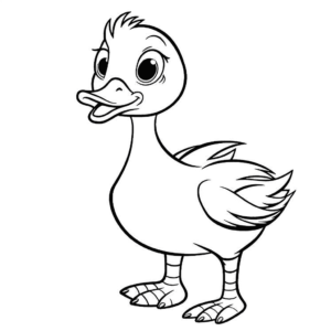 Dibujo de pato feliz para colorear