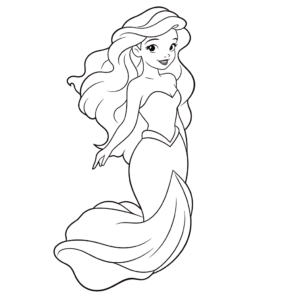 Dibujo de ariel la sirenita para colorear