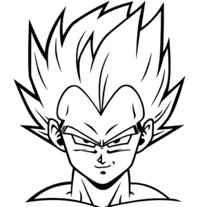 Dibujo de dragon ball vegeta para colorear