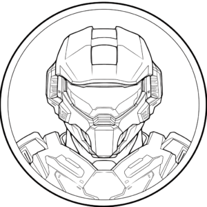 Dibujo de jefe maestro halo para colorear