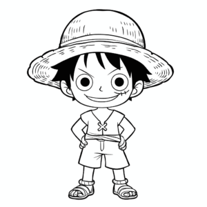 Dibujo de luffy una pieza para colorear