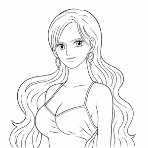 Dibujo de nami una pieza para colorear