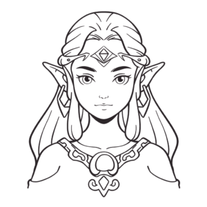 Dibujo de princesa zelda para colorear