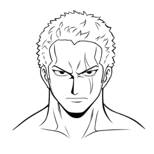 Dibujo de zoro de una pieza para colorear